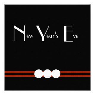 New Years Eve Party in Black and White Personalized Invitations