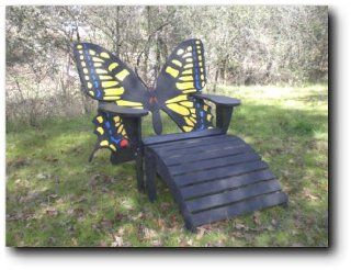 Butterfly Adirondack Chair & Footrest Woodworking Plans   Outdoor Furniture Woodworking Project Plans  