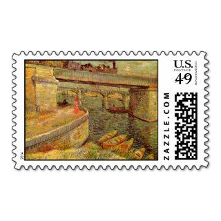 Van Gogh; Bridges Across the Seine at Asnieres Postage Stamps