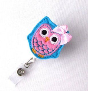 Badge Blooms ID Badge Reel   Felt   Owl   Tutti Frutti with bow Jewelry