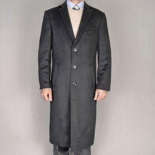 Men's Black Wool Overcoat Coats