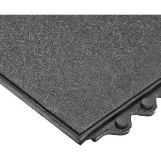 NoTrax 502 Heavy Duty Rubber Click Mat Solid Connecting Mat, 3' Length x 3' Width x 3/4" Thickness, Black Floor Matting