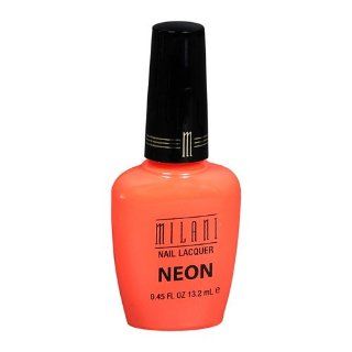 Milani Neon Nail Lacquer, Awesome Orange 502 0.45 fl oz (13.2 ml) Health & Personal Care