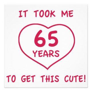 Funny 65th Birthday Gifts (Heart) Custom Invites