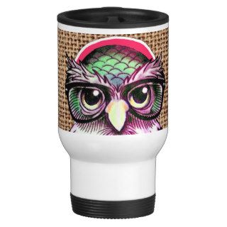 Cool  Colorful Tattoo Wise Owl With Funny Glasses Coffee Mug