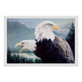 "Vigilance" Bald Eagle Pair Watercolor Print