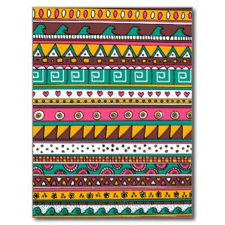 Colorful Tribal pattern Post Cards