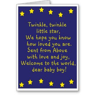Twinkle, Twinkle (boy) Greeting Cards
