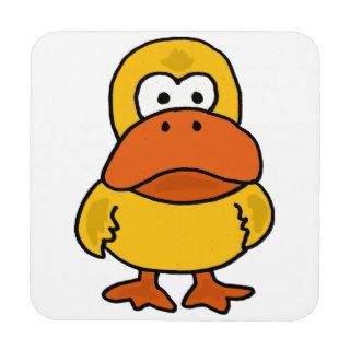 XX  Funny Angry Duck Cartoon Beverage Coaster