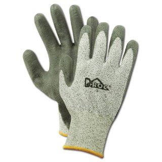 Magid D ROC GPD546 Polyethylene/Polyester Glove, Gray Polyurethane Palm Coating, Knit Wrist Cuff, 10" Length, Size 10 (Pack of 12 Pairs) Work Gloves