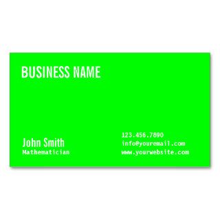 Neon Green Mathematician Business Card