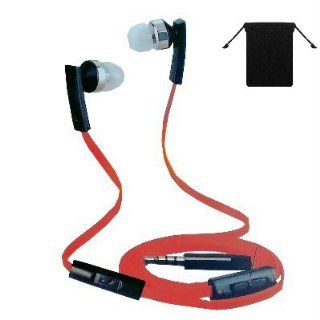 3.5mm Stereo Handsfree Headset Earbuds Earphones Headphones w/ Mic for Nokia Lumia 1520/ 1320/ 2520/ 625/ 620/ 521/ 928 / 920/ 520, Lumia 1020/ 810/ 822/ 900 / 820/ 710, Asha 503 Dual Sim ( Red/ Black )   w/ Volume Control + Carry Bag + Stars Wristband Ce