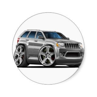 Jeep Cherokee Silver Truck Round Stickers