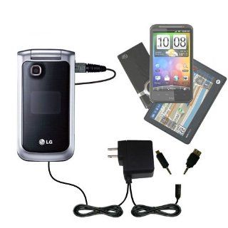 LG GB220 compatible Dual Wall / Travel AC Charger   One Charger for up to two devices with upgradeable Gomadic Brand TipExchange Electronics