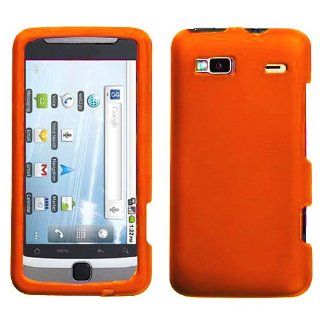 Importer520 Snap on Rubber Coated Case for HTC Desire Z / T Mobile G2, Orange Cell Phones & Accessories