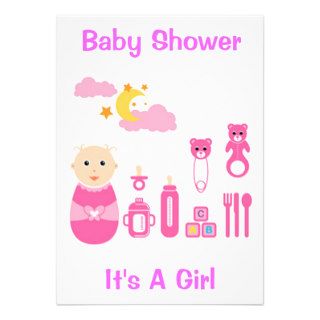 It's a Girl Save The Date Baby Shower Invitation