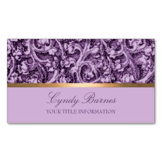 Purple Damask Business Card