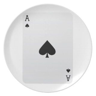 ace spades suit playing card plates