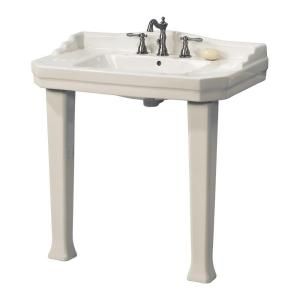 Foremost Series 1900 Console Lavatory and Pedestal Combo in Biscuit FL 1900 8BI