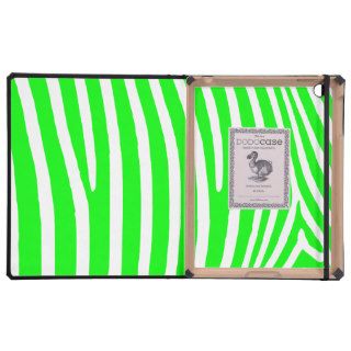 Lime Zebra Stripes Cases For iPad