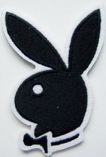 PLAYBOY BUNNY Crest Logo Black/White 3 1/2" Embroidered PATCH 