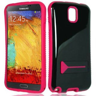 Black Pink Shockproof Hybrid Gel Case for Samsung Galaxy Note 3 + Keychain Tool Cell Phones & Accessories