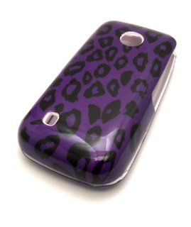 LG 505c Straight Talk Purple Leopard Animal Print Design NET 10 Design HARD Case Skin Cover Protector Accessory LG 505C LG505C LG 505 C Cell Phones & Accessories