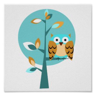 Blue Owl Print