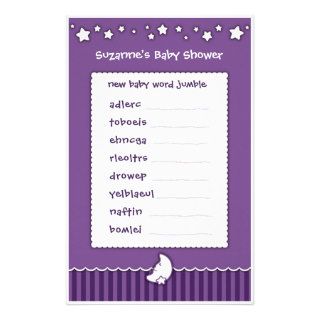 Baby Shower Game   Word Jumble Personalized Stationery