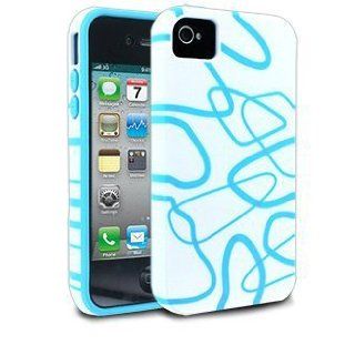 Cellairis Maze Snap On Case for Apple iPhone 4 & 4S Hard & Soft Cover   White/Blue Cell Phones & Accessories