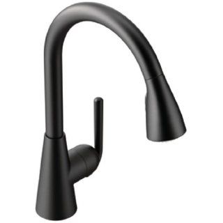 Moen S71708BL Ascent One Handle High Arc Pull Down Kitchen Faucet, Matte Black   Touch On Kitchen Sink Faucets  