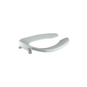 KOHLER Lustra Elongated Toilet Seat With Open Front And Check Hinge In Ice Grey K 4670 C 95