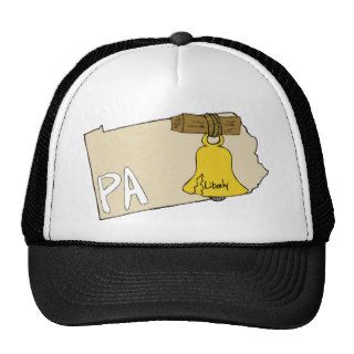 Pennsylvania PA Map & Liberty Bell Cartoon Trucker Hat