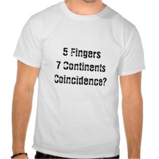 5 Fingers 7 Continents Tee Shirts