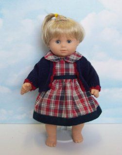 Red and Blue Plaid Dress with Cardigan Sweater. Fits" 15 Dolls like Bitty Baby� and Bitty Twin� Toys & Games