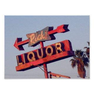 Vintage Ricks Liquor Sign Print