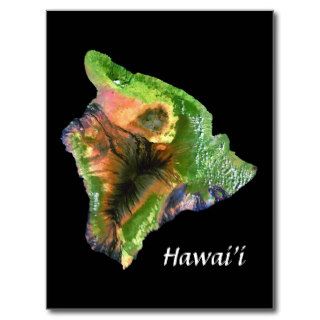Island of Hawaii Space  Landsat Image Post Card