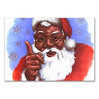 Ethnic Black African American Santa Claus Table Cards