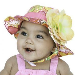 Melondipity Girls Pretty Pink Baby Sun Hat   Beautiful & Big Yellow Flower Cap Clothing