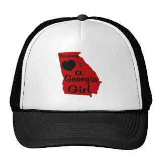 Everybody Loves a Georgia Girl Red and Black Mesh Hats