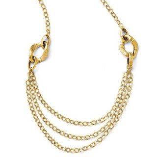 14k Yellow Gold 18in Three Layer Rope Chain Necklace. Metal Wt  5.53g Jewelry