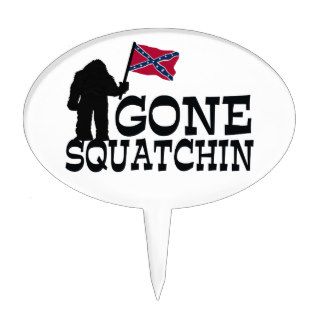 Gone Squatchin Sasquatch & Redneck Rebel Flag Cake Topper
