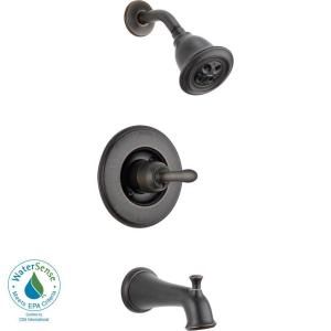 Delta Linden 1 Handle 1 Spray Tub and Shower Faucet Trim Kit in Venetian Bronze featuring H2Okinetic (Valve Not Included) T14494 RBH2O