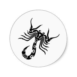 Tribal Scorpion Tattoo Round Sticker