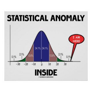 Statistical Anomaly Inside (Bell Curve I Am Here) Print