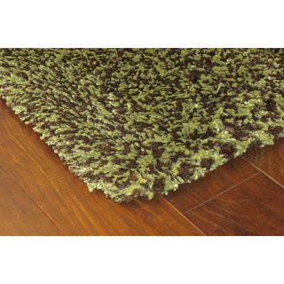 Manhattan Tweed Green/ Brown Shag Rug (6'7 x 9'6) Style Haven 5x8   6x9 Rugs