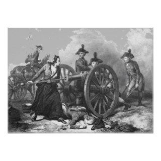 Revolutionary War Molly Pitcher Cannon Print
