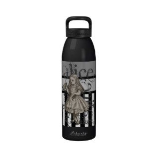Alice In Wonderland Grunge (Black & White) Water Bottles