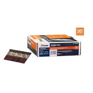 Paslode 3 in. x 0.131 Brite Smooth Shank 30 Degree Papertape Framing Nails (2,500 Pack) 650830