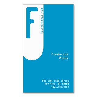 F Letter Alphabet Business Card Blue